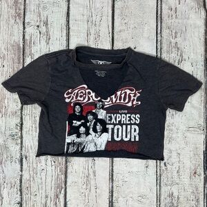 Aerosmith Live Express Tour Retro Rock n' Roll Music Crop Top Women's Tshirt